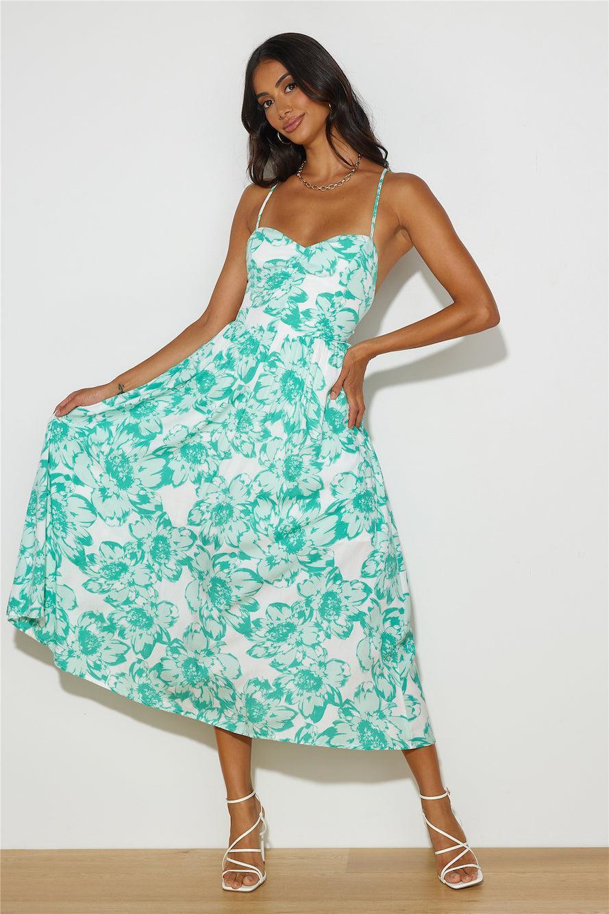 Stay By Your Side Midi Dress Green Product Image