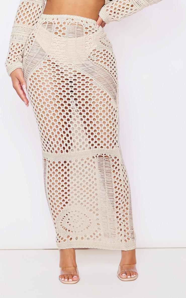 Petite Stone Crochet Midi Skirt Product Image