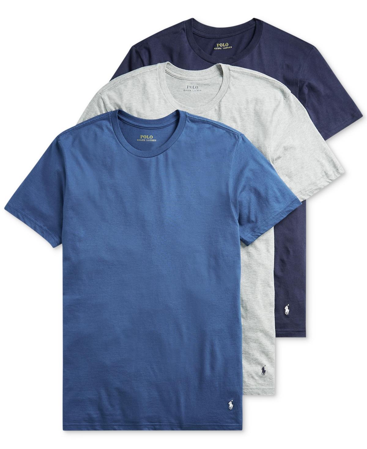 Slim Fit Cotton Wicking T-shirt 3-pack In Navy,blue,grey Product Image