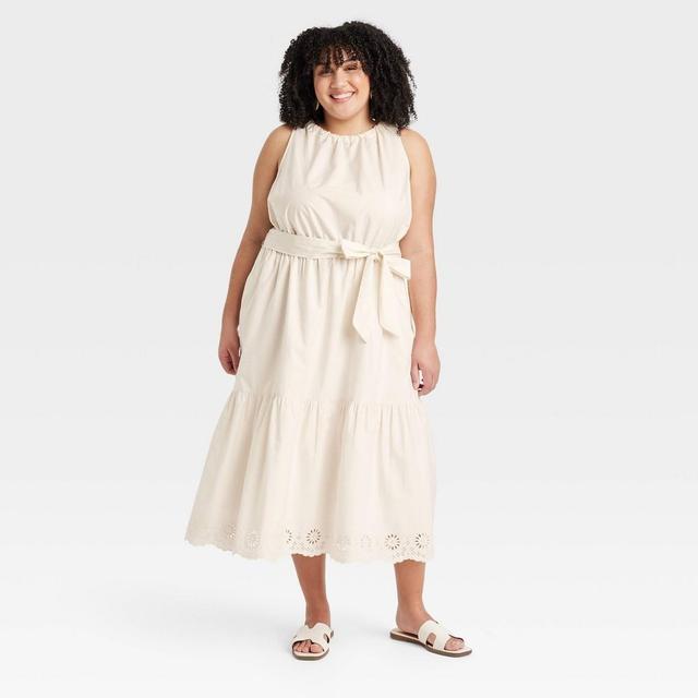 Womens Midi Tank Dress - Ava & Viv Ivory 1X Product Image