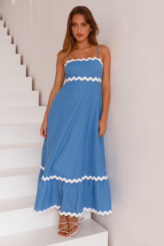 Waves Of Style Maxi Dress Blue Product Image