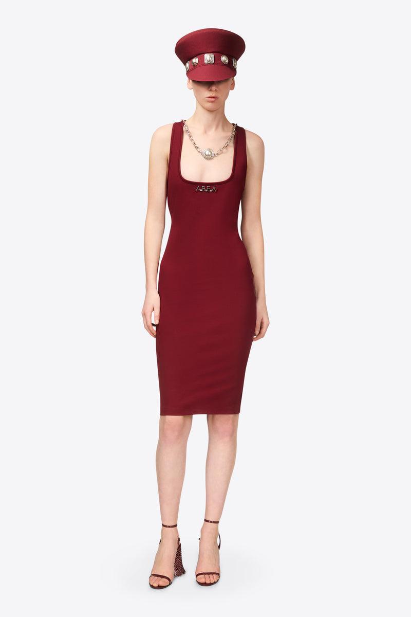 'AREA' Nameplate Tank Midi Dress Product Image