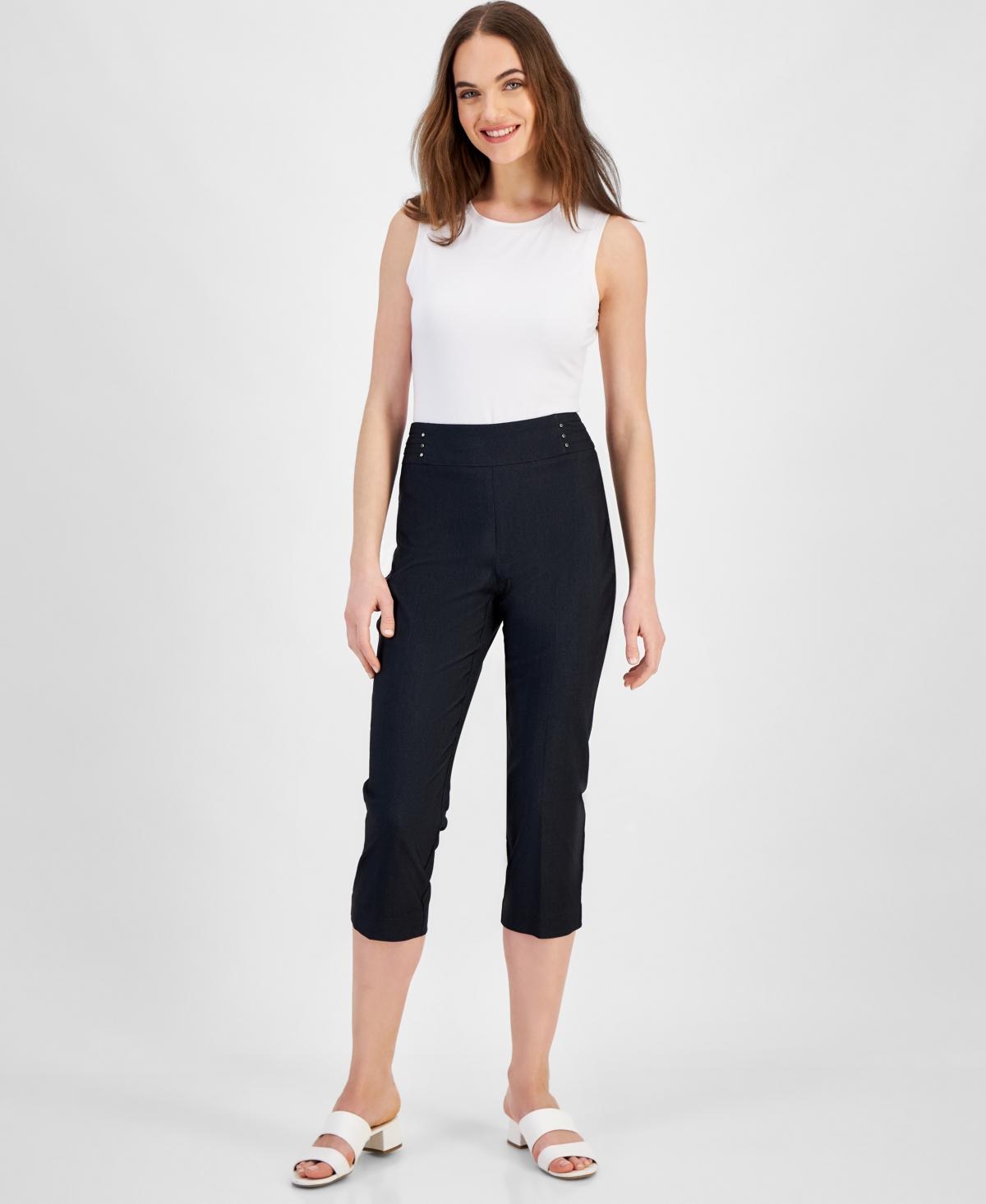 Women's Rivet-Trim Denim Capri Pants, Created for Macy's Product Image