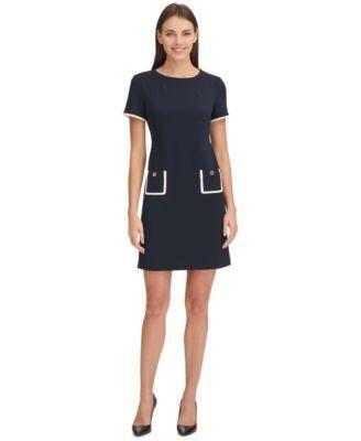 Women's Colorblocked Pocket Sheath Dress Product Image