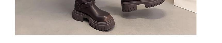 Platform Plain Buckled Short Boots Product Image