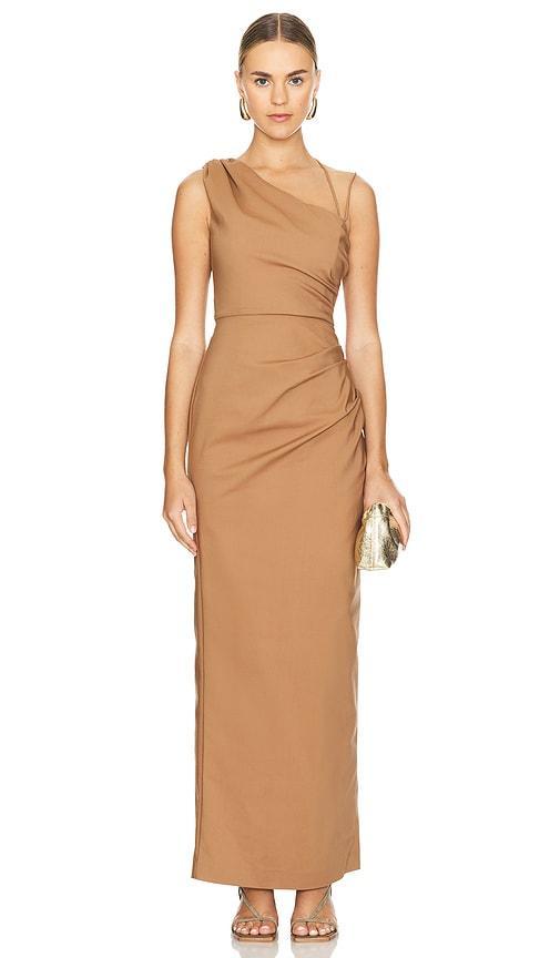 Lani Asymmetrical Gathered Maxi Dress Product Image