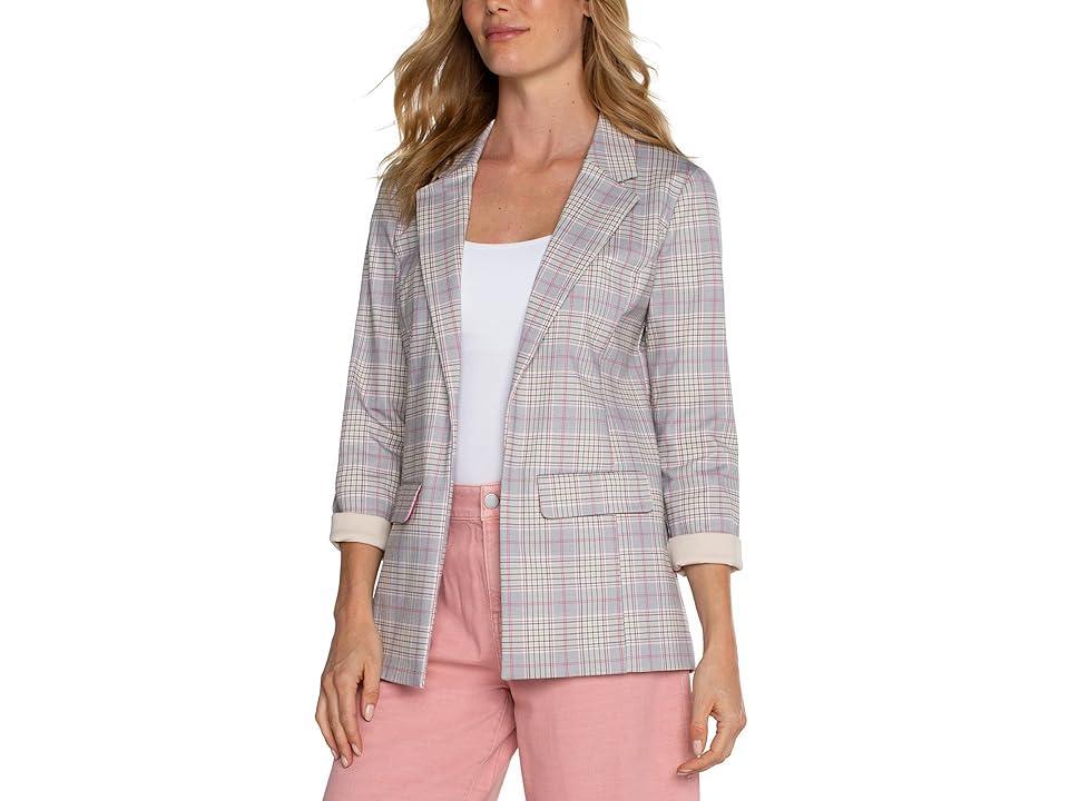 Liverpool Los Angeles Plaid Boyfriend Blazer Product Image