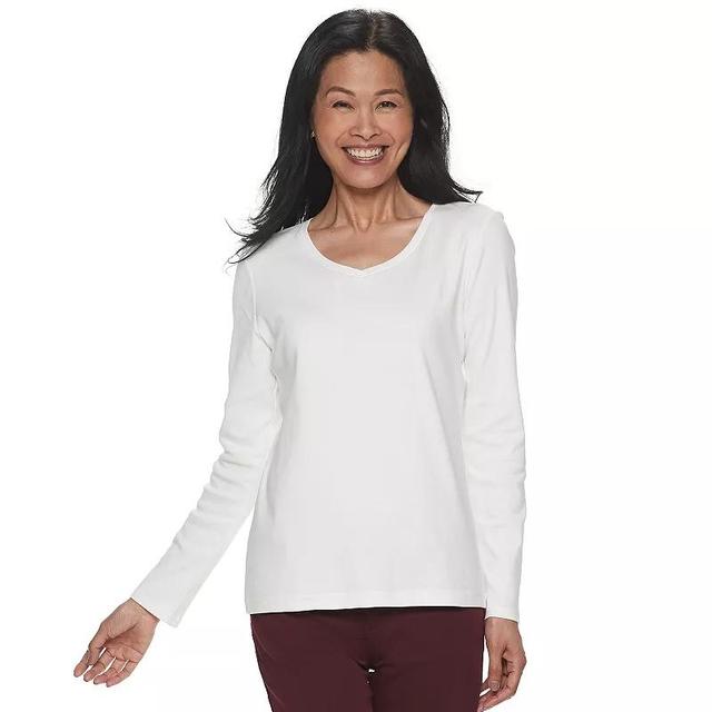 Womens Croft & Barrow Essential Long Sleeve V-Neck Tee Product Image