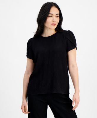 Petite Scoop-Neck Tulip Sleeve Top product image