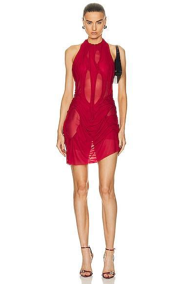 Di Petsa Wetlook Mini Dress Red. (also in ). Product Image