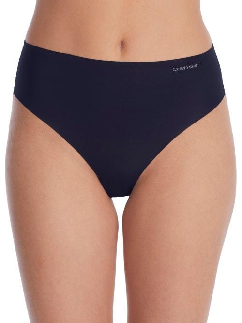 Womens Calvin Klein Invisibles High Waist Thong QD3864 Black Product Image