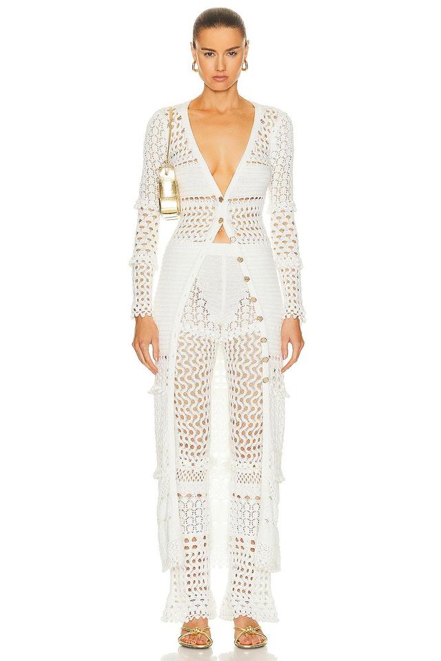 retrofete Alaia Cardigan in Iridescent White - White. Size XL (also in ). Product Image