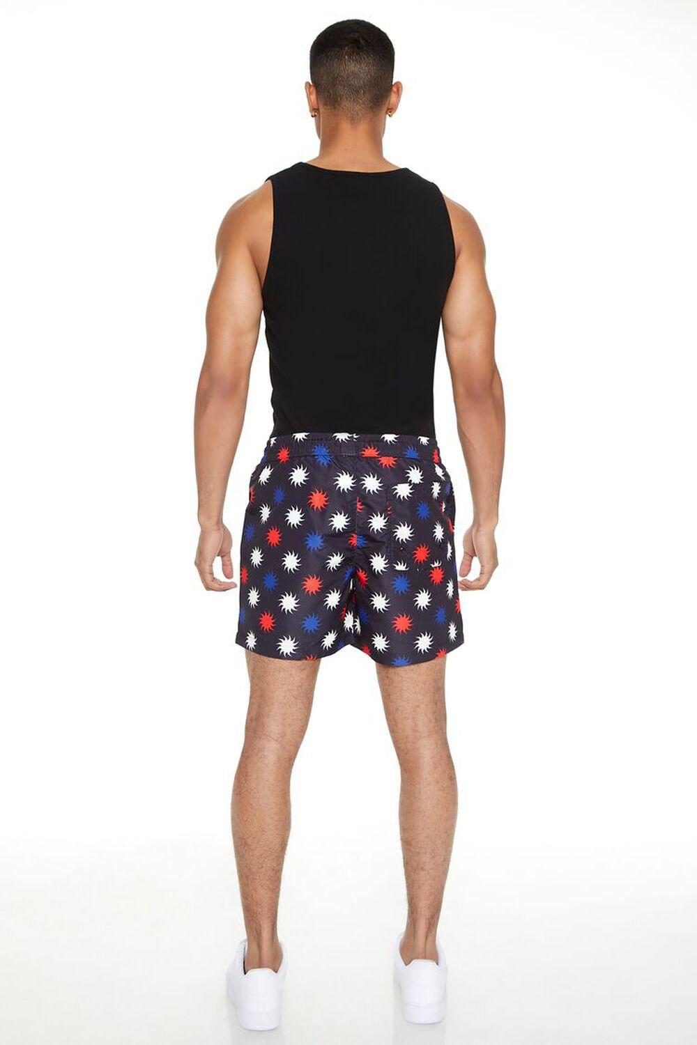 Sun Print Drawstring Swim Trunks | Forever 21 Product Image