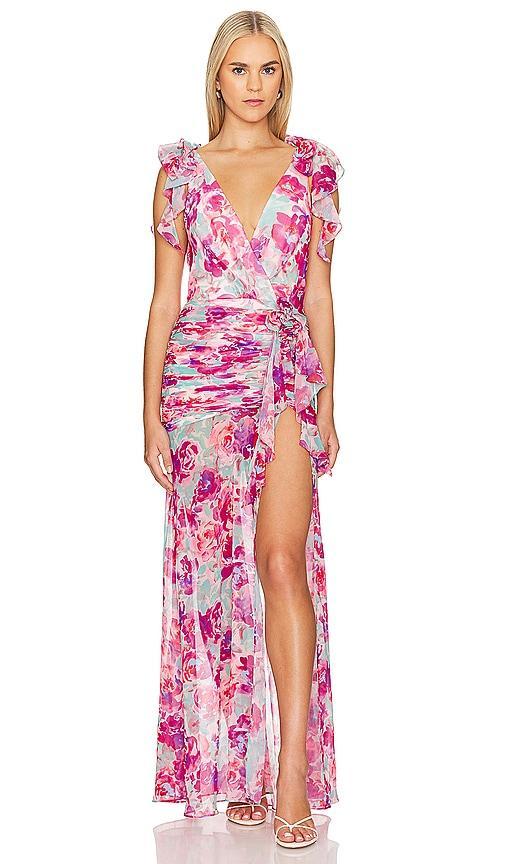 Lovers and Friends x Anja Dujakovi? Jade Gown in Pink Floral Multi Product Image