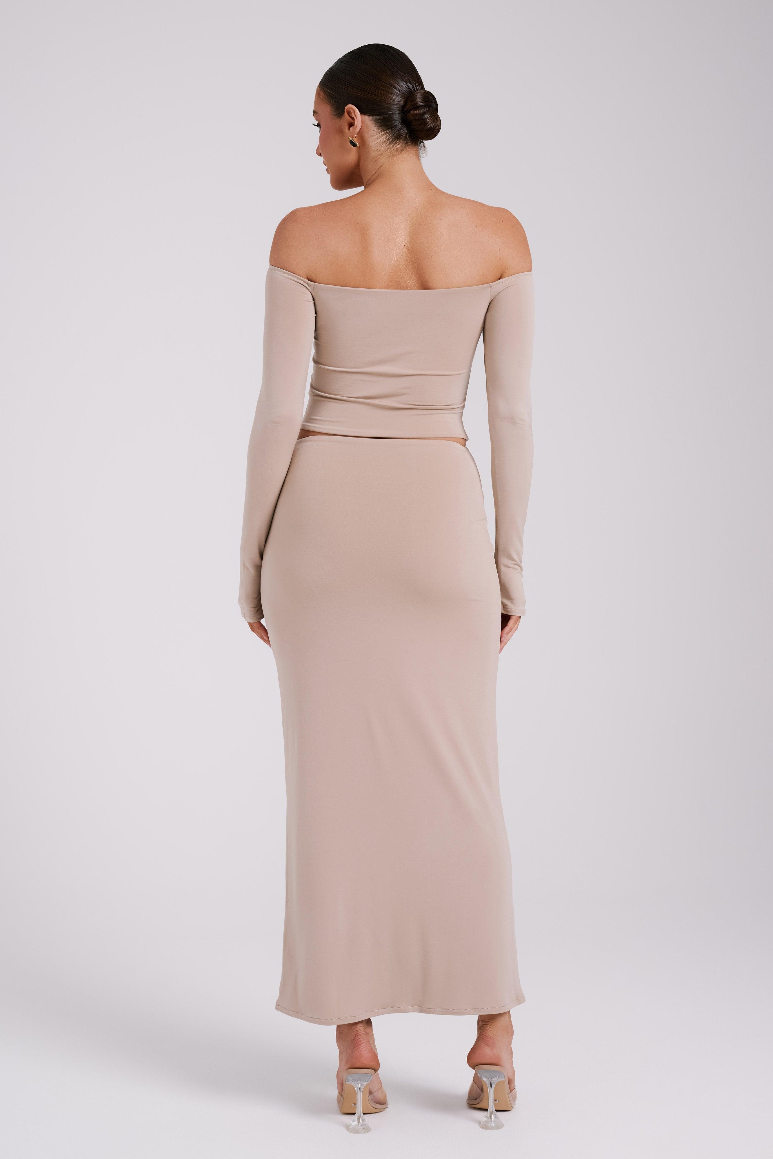 Ceri Maxi Twist Skirt - Taupe Product Image