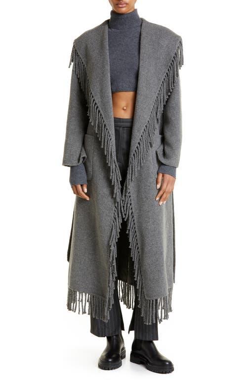 Simkhai Carrie Fringe Wool Blend Robe Coat Product Image