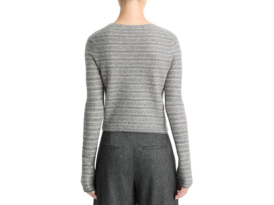 Vince Fair Isle V-Neck (Medium Heather Grey) Women's Sweater Product Image