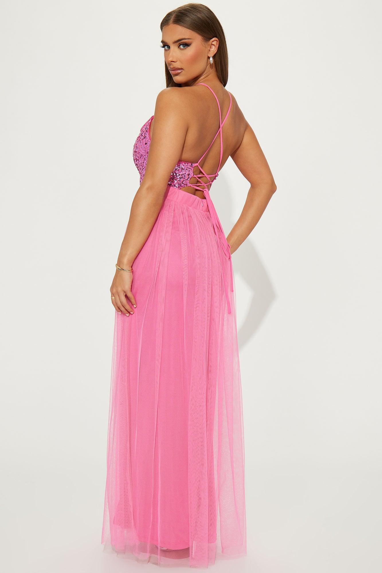 Starlight Tulle Maxi Dress - Pink Product Image