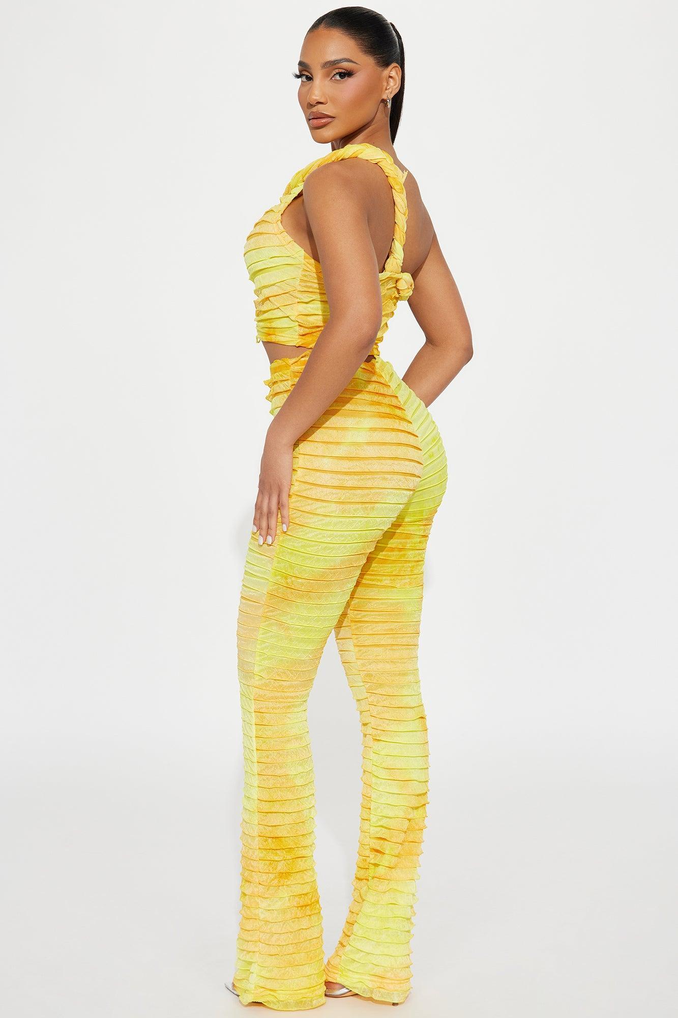 Elisse Pant Set - Yellow/combo Product Image