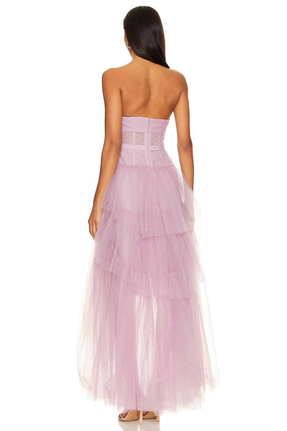 Ruffled High Low Gown BCBGMAXAZRIA Product Image