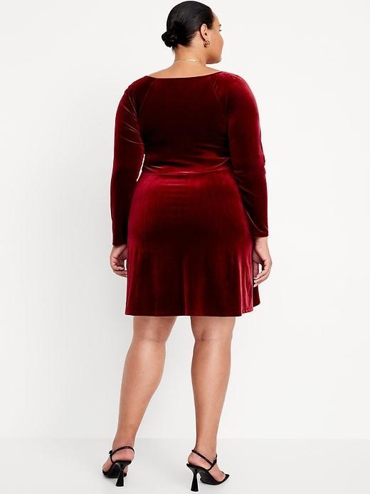 Fit &amp; Flare Velvet Mini Dress Product Image