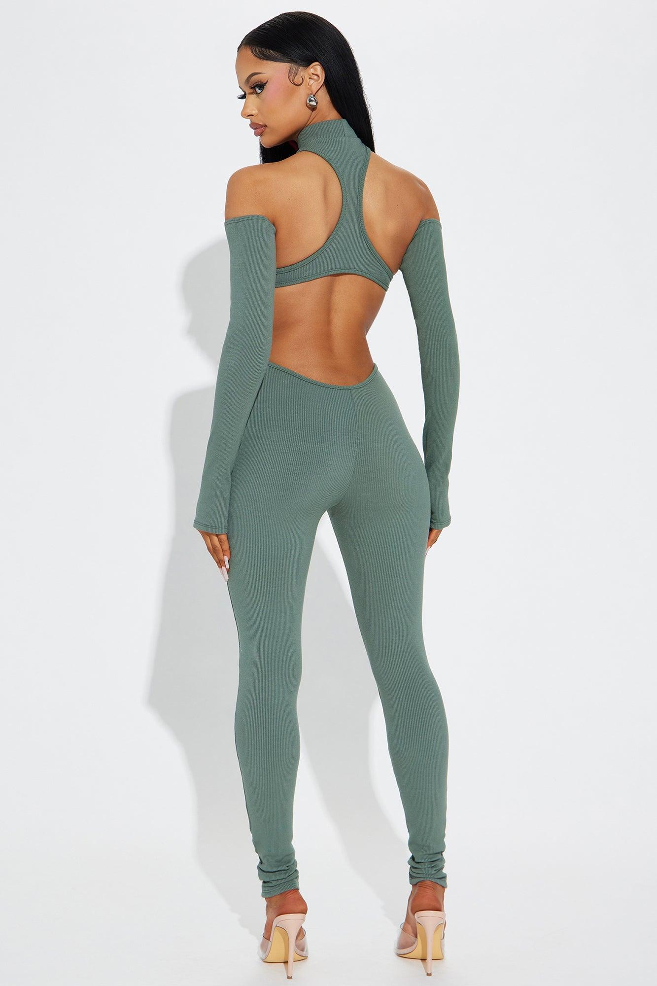 Nia Snatched Jumpsuit - Olive 2 Product Image