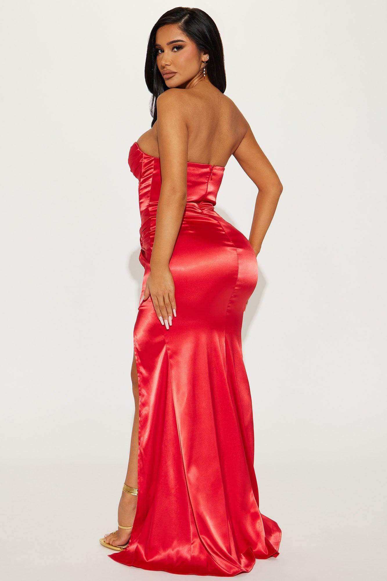 Adore You Satin Gown - Red Product Image