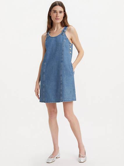 Aly Denim Jumper Dress Product Image