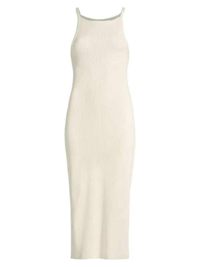 Rib Tank Midi Sweater Dress In Flaxen Product Image