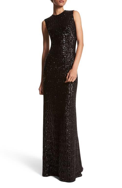 Michael Kors Collection Sleeveless Sequin A-Line Gown Product Image