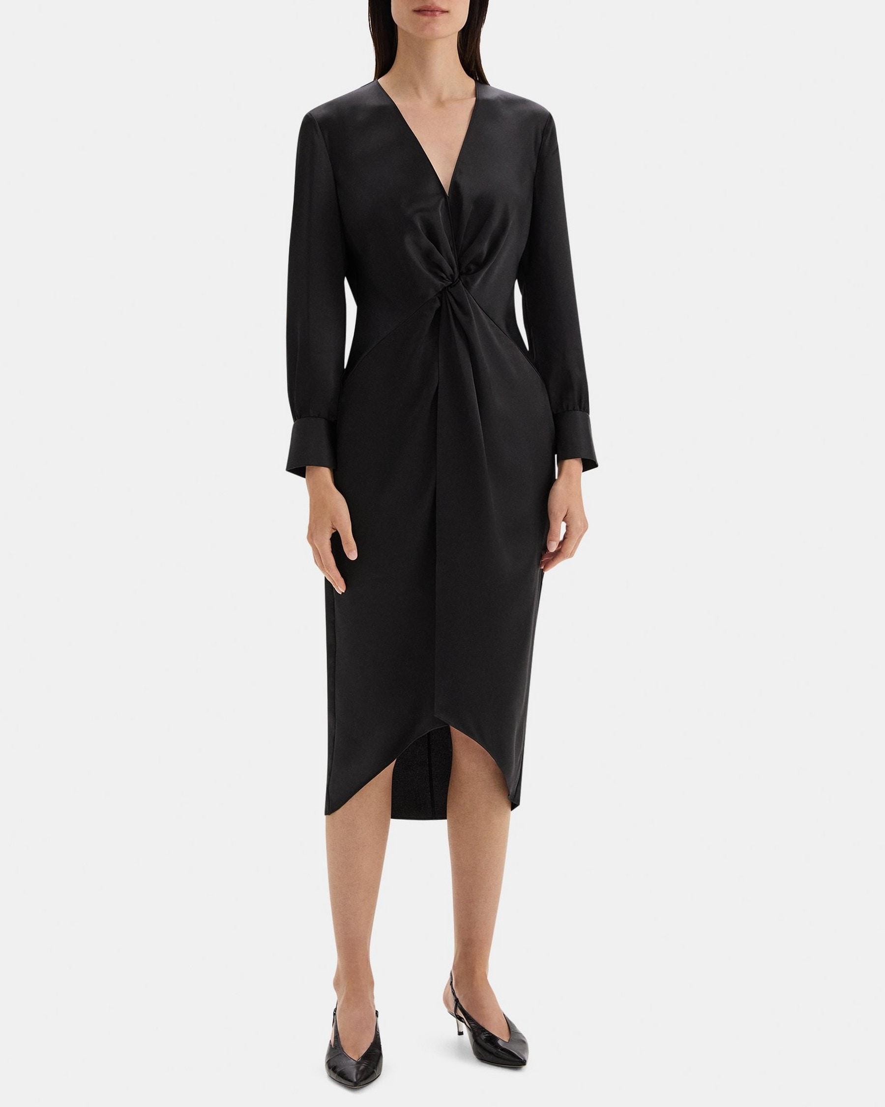 Twist Midi Dress in Silky Poly Product Image