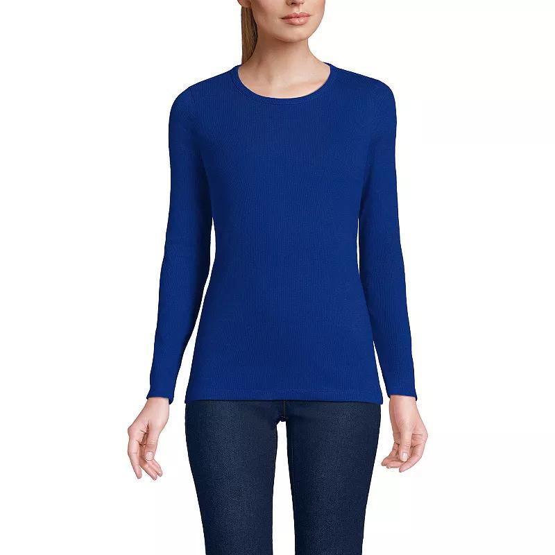 Lands End Womens Long Sleeve Micro Rib T-Shirt Product Image