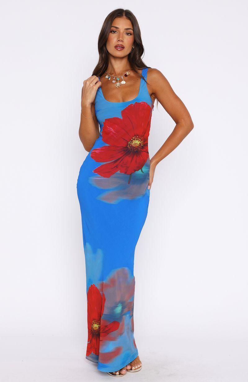 No One's Watching Maxi Dress Sapphire Bloom Product Image