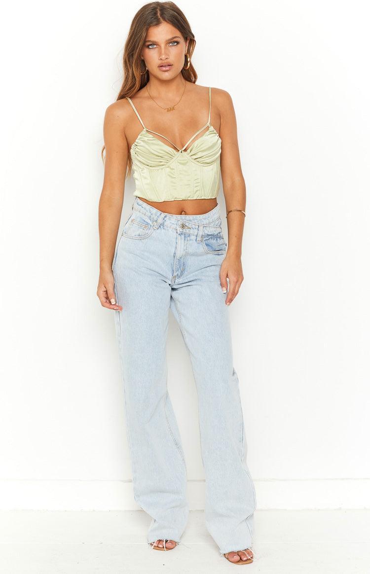 Jaid Green Corset Crop Top Product Image