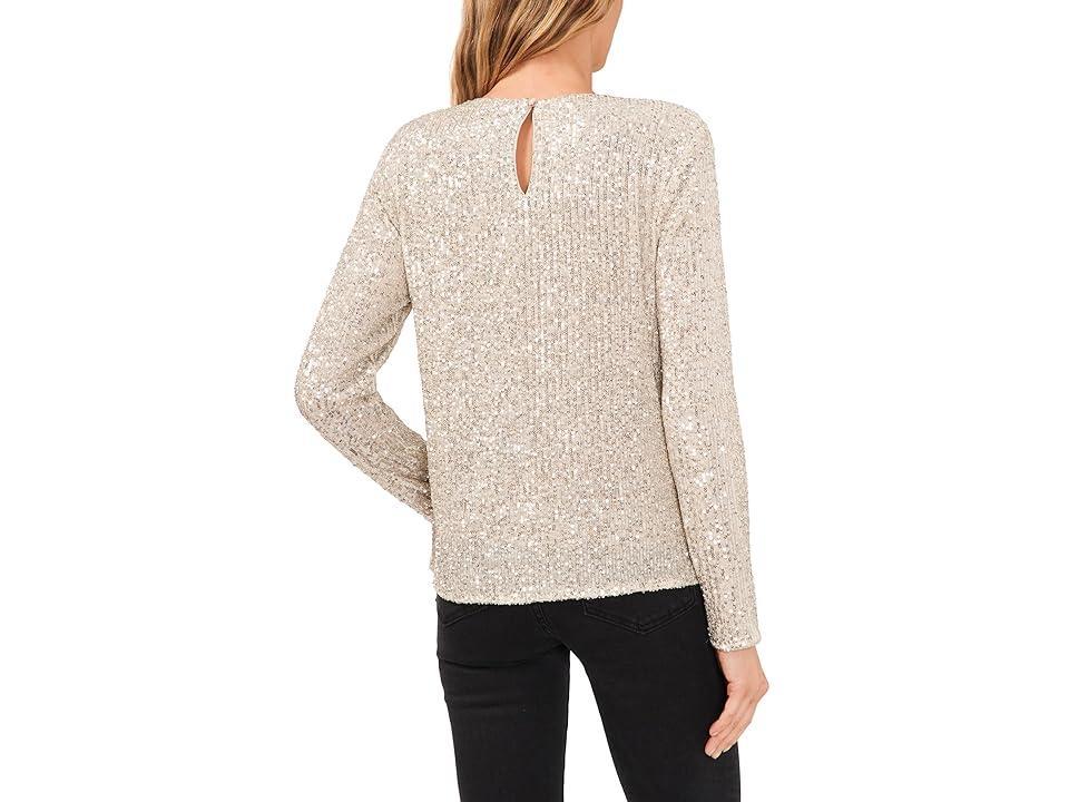 CeCe Long Sleeve Crew Neck (Champagne) Women's Clothing Product Image