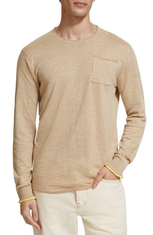 Mens Melange Linen-Cotton T-Shirt Product Image