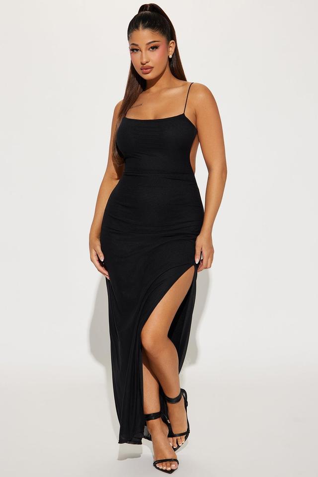 Jadene Mesh Maxi Dress - Black Product Image