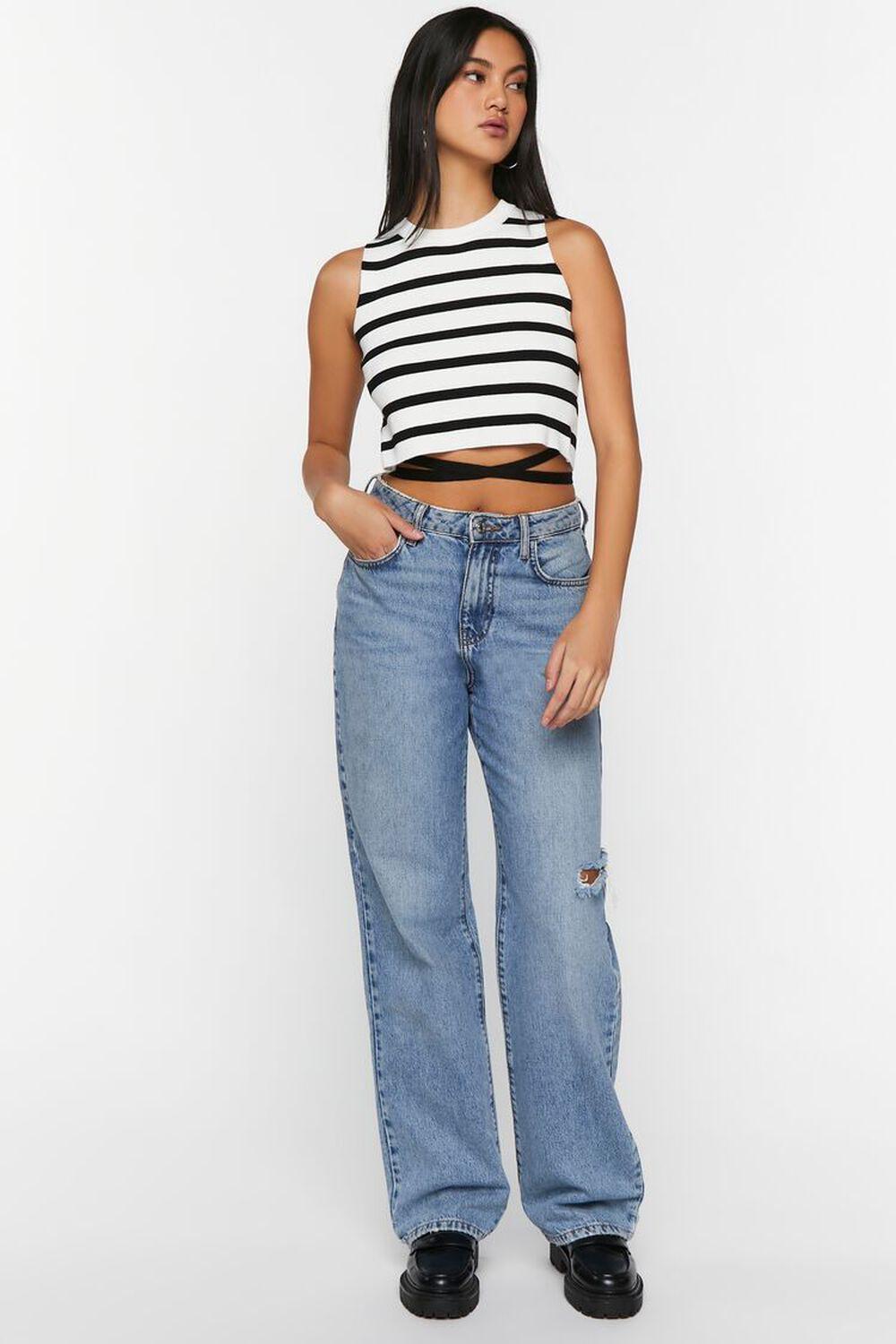 Striped Strappy Sleeveless Crop Top | Forever 21 Product Image