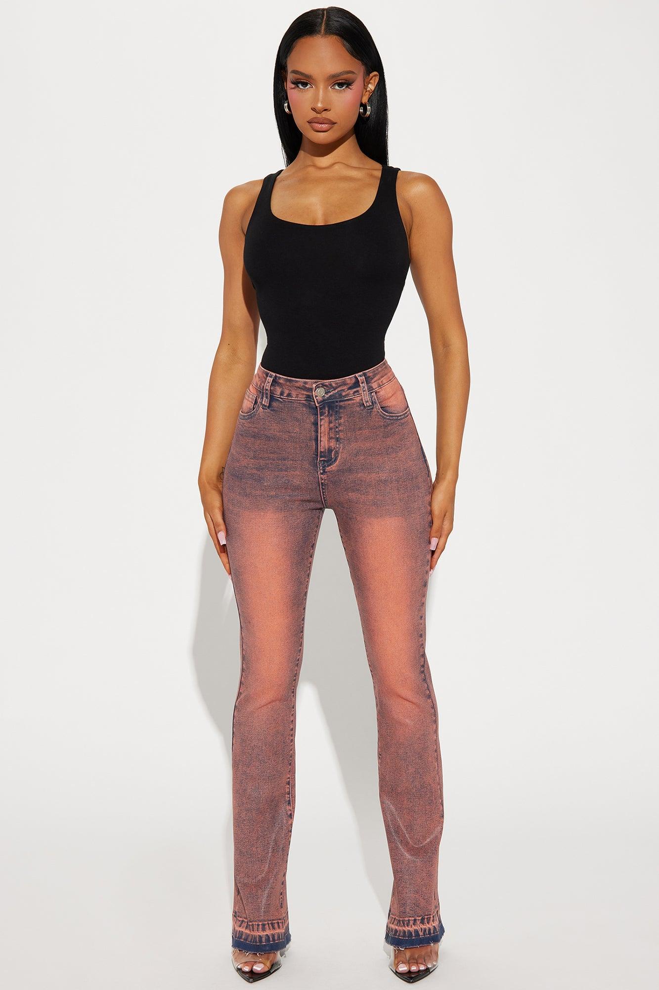 Always Influential Coated Stretch Bootcut Jeans - Pink Product Image