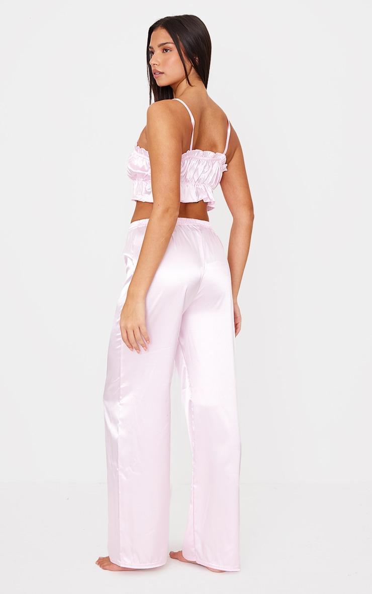 Pink Ruched Cami Long PJ Set Product Image