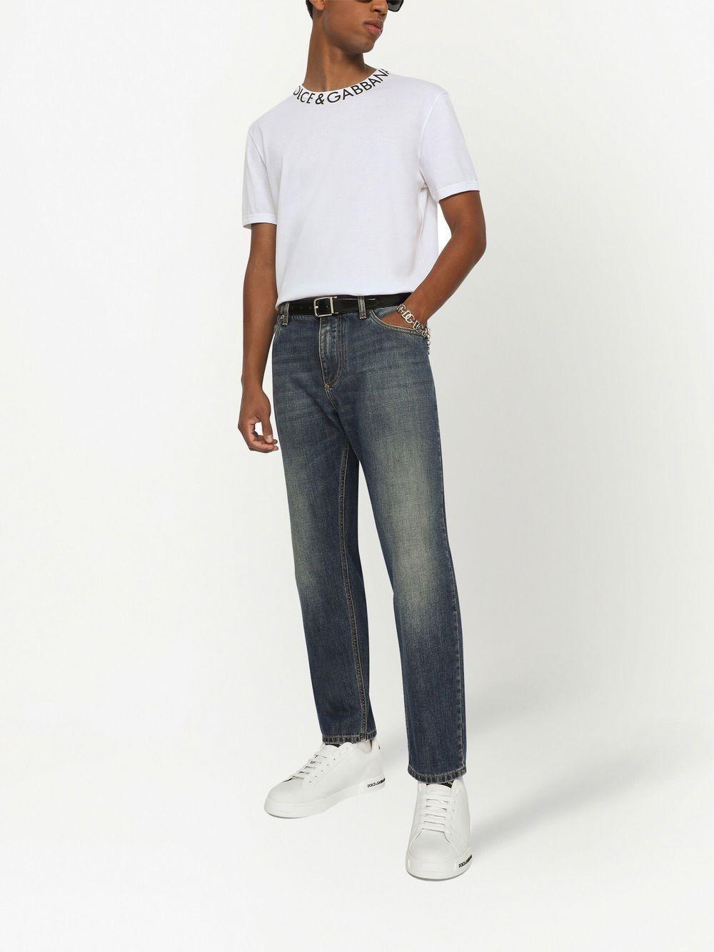 Tapered-leg Denim Jeans In Blue Product Image