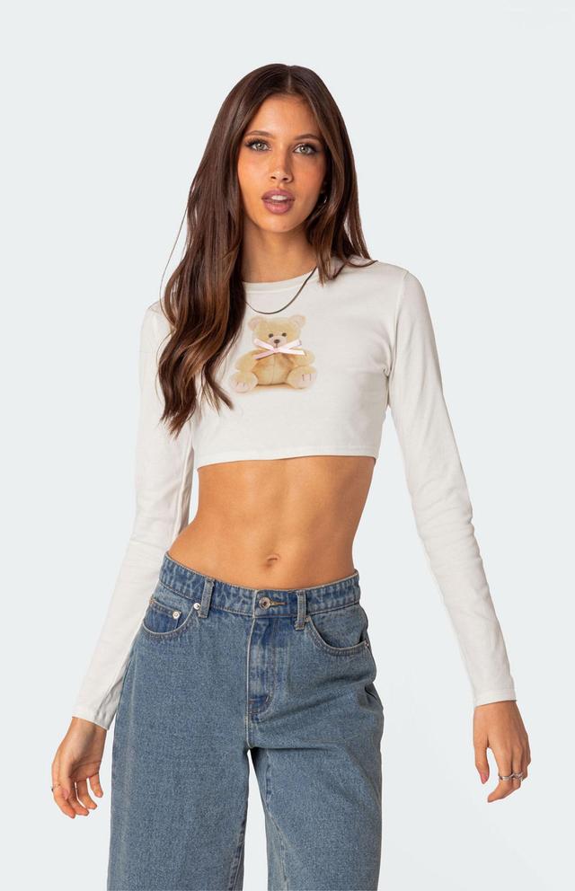 Edikted Women's Ted Cropped Long Sleeve T-Shirt Product Image