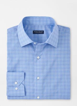 Peter Millar Mens Pitney Cotton Sport Shirt | Color: Tahoe Blue | Size: S Product Image