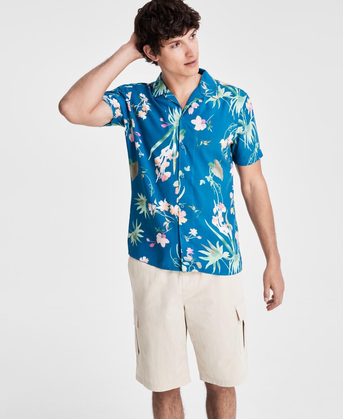 I.n.c. International Concepts Mens Antonio Regular-Fit Floral Button-Down Camp Shirt, Created for Macys Product Image