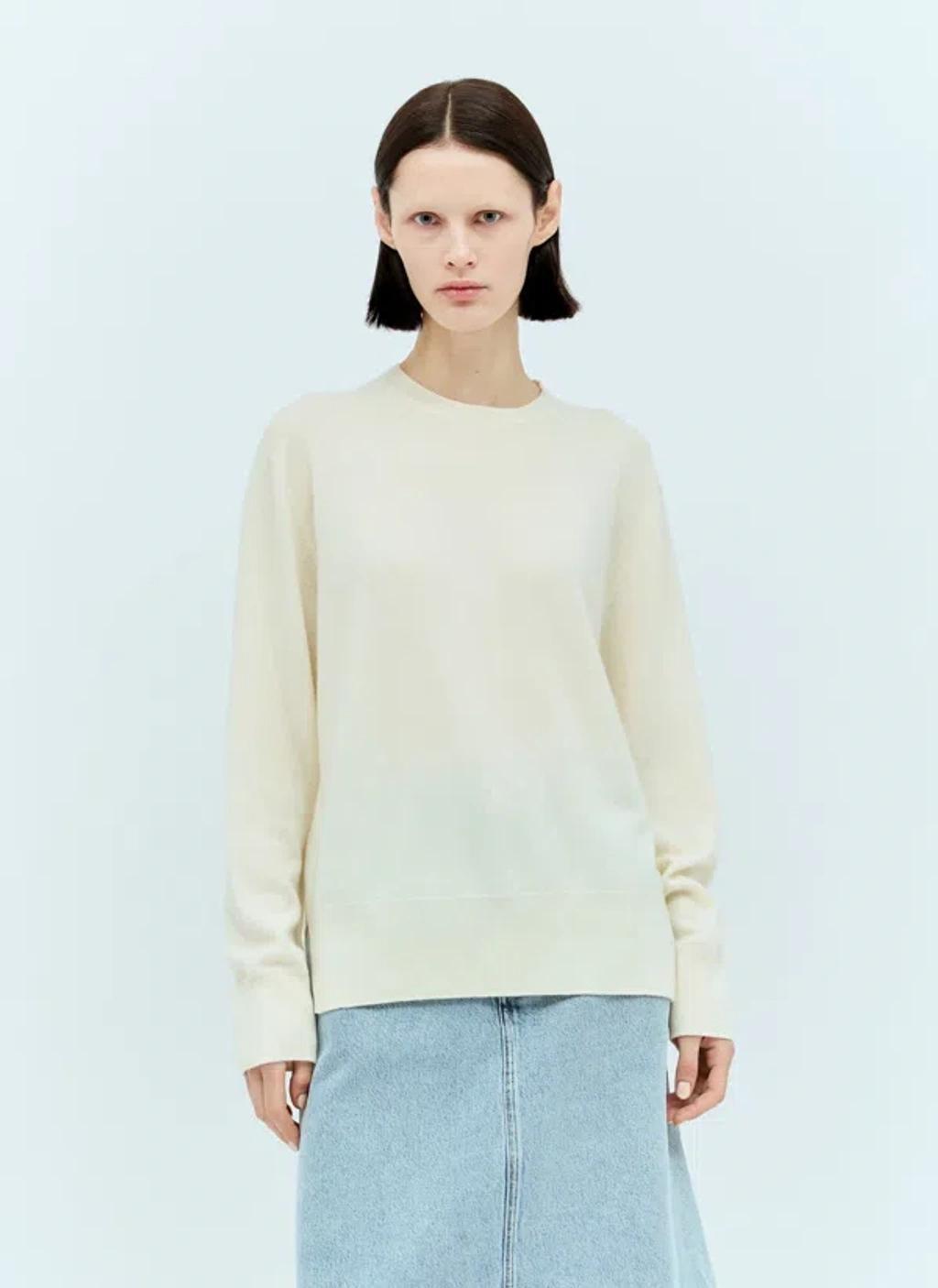 Cashmere Knit Crewneck Sweater In Cream product image