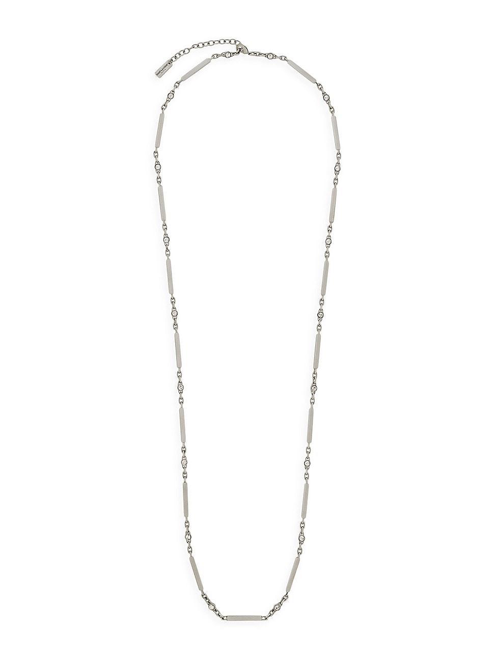 Mens Crystal Bar Necklace In Metal Product Image