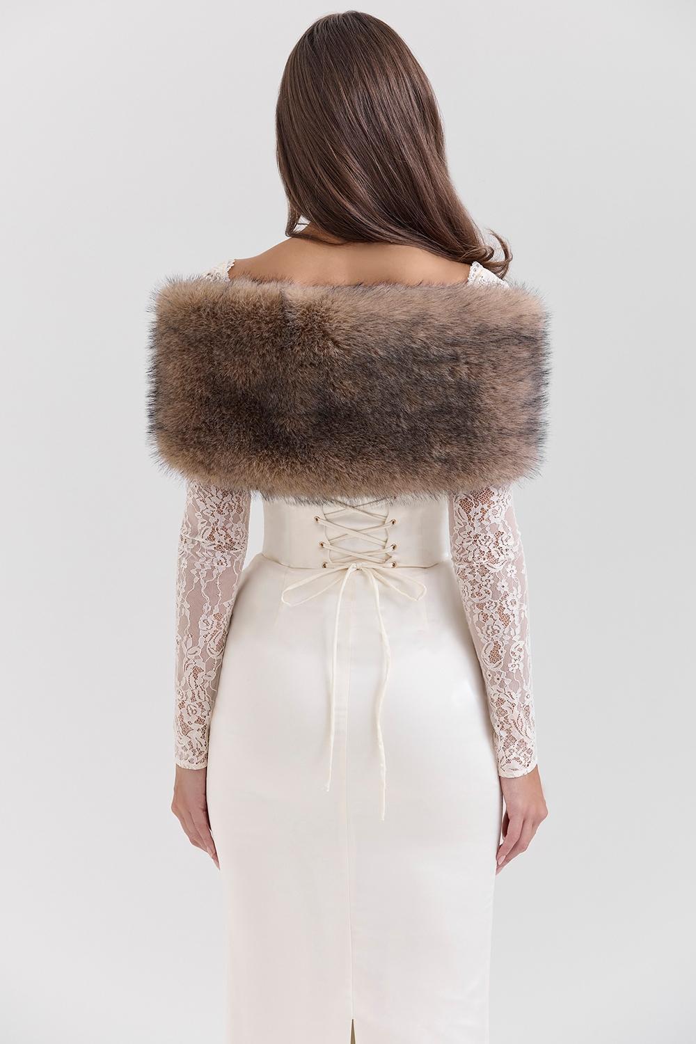 Ashly Faux Fox Fur Shawl Product Image