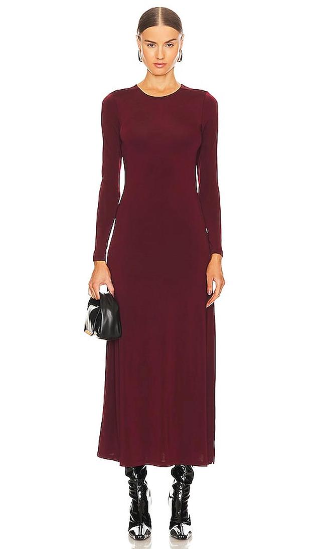 Womens Winter Orchid Katlyn Round-neck Stretch-woven Maxi Dress In Purple Product Image