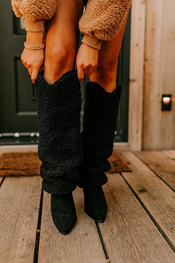 The Raelynn Sherpa Knee High Boot In Black Product Image