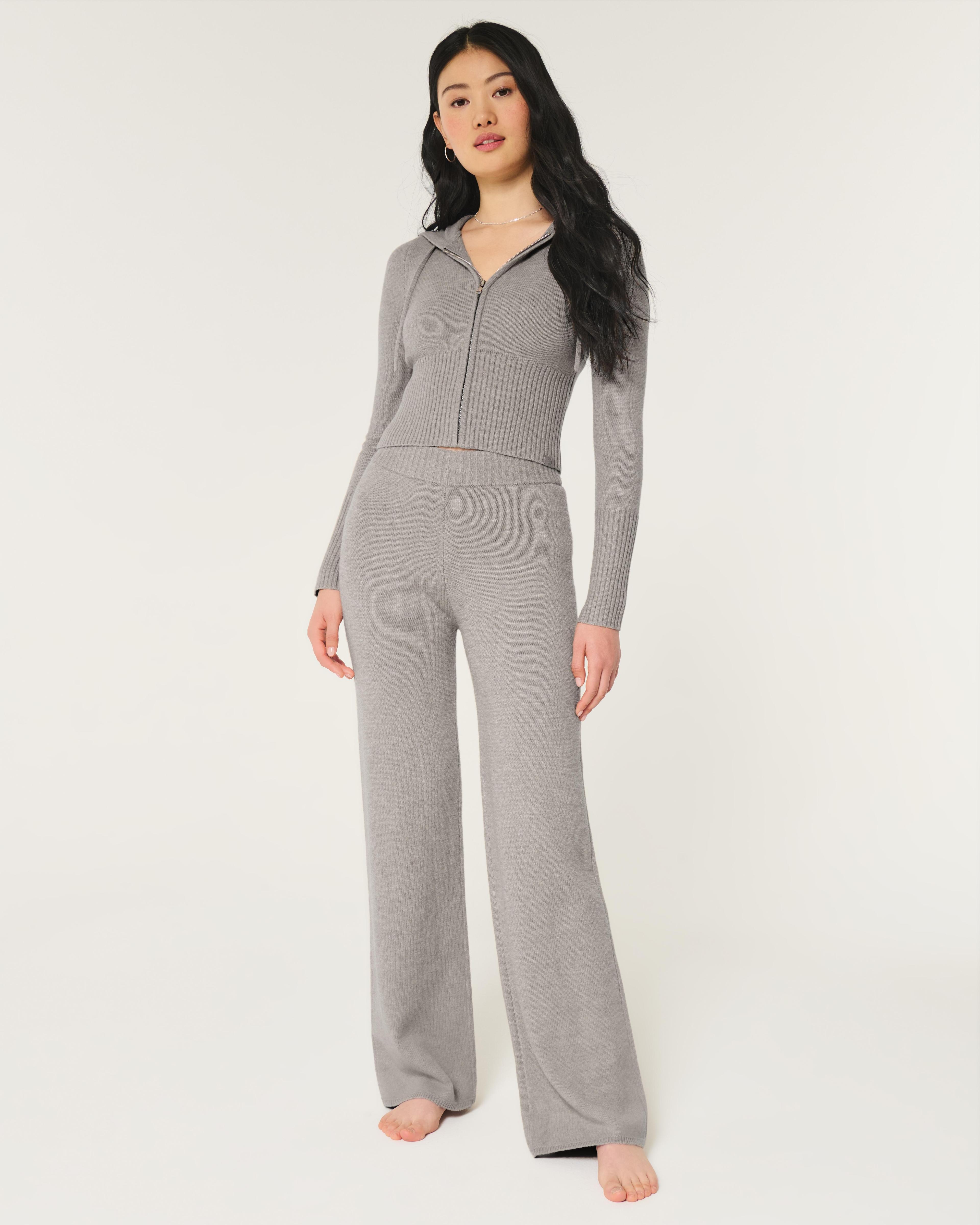 Gilly Hicks Sweater-Knit Straight Pants Product Image